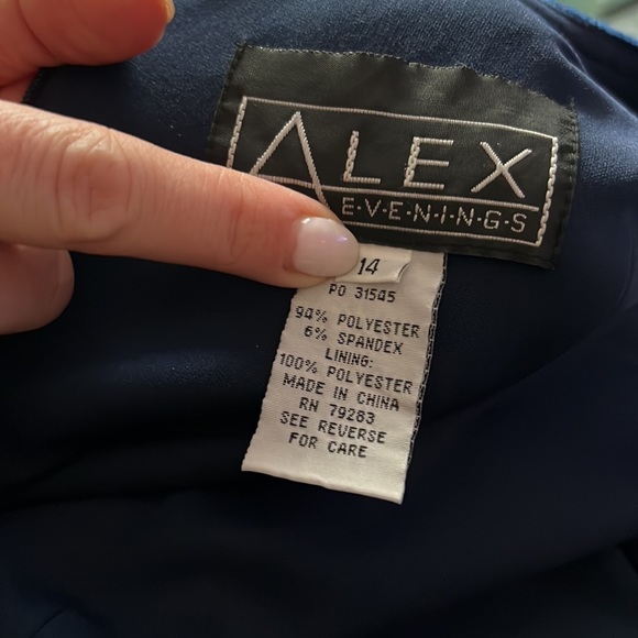 Alex Evenings formal blue velvet cocktail dress - Picture 4 of 5